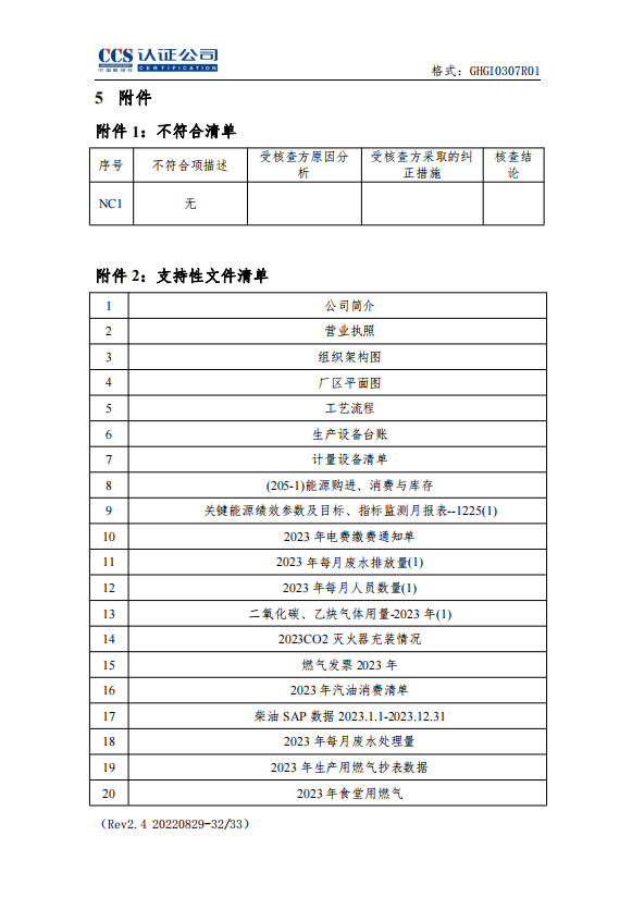 溫室氣體核查報告